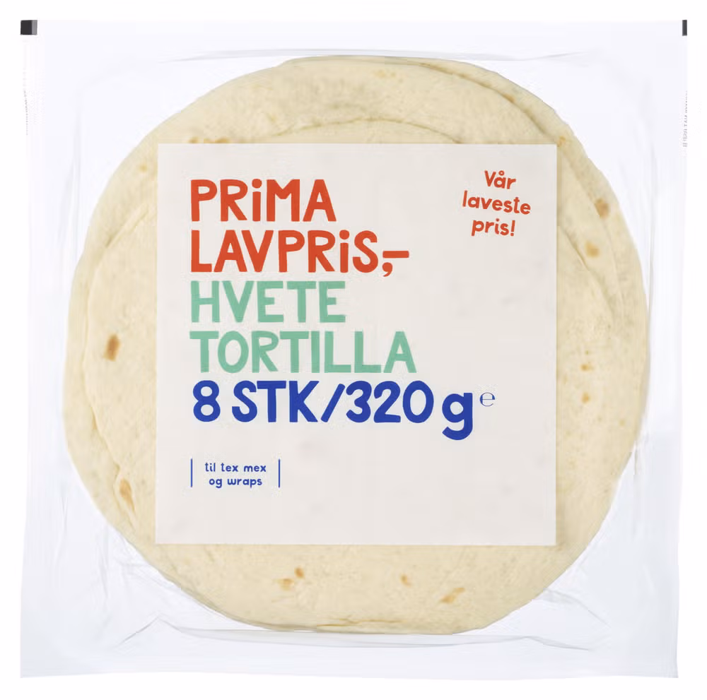 Tortilla hvete 8stk, 20cm, 320 g