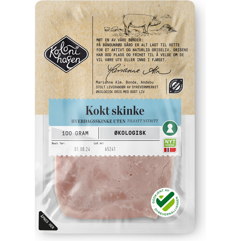 Kokt skinke Økologisk 100g Kolonihagen