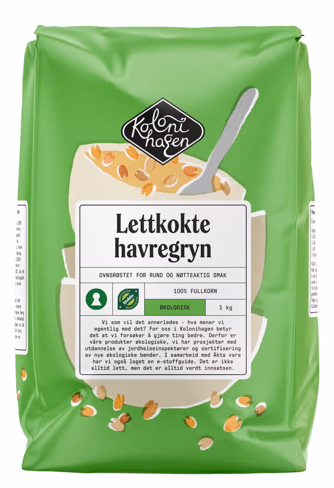 Lettkokte Havregryn Økologisk, 1 kg