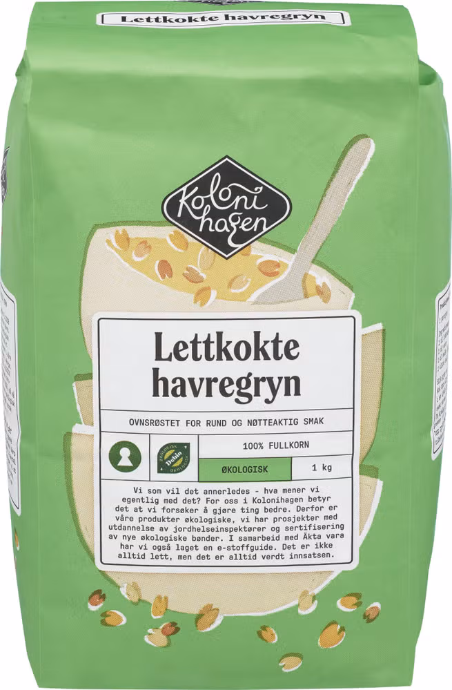 Lettkokte Havregryn Økologisk, 1 kg