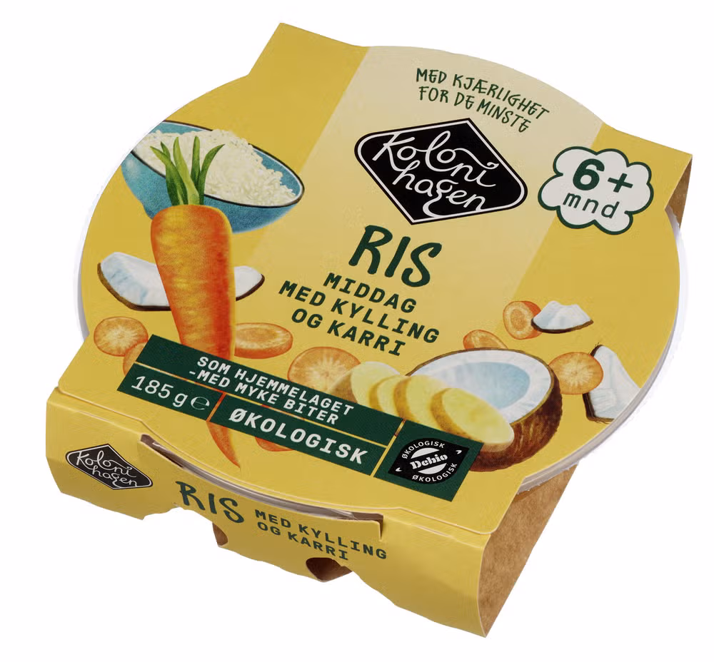 Ris med Kylling og Karri Fra 6 mnd, Økologisk, 185 g
