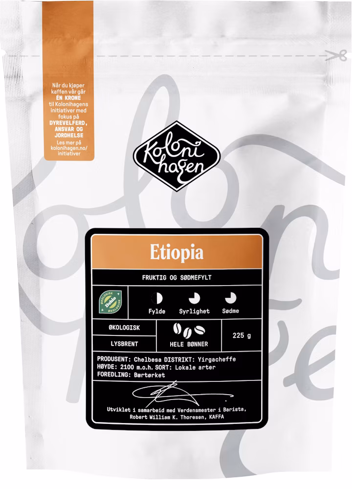 Kaffe Etiopia Hele Bønner, 225 g
