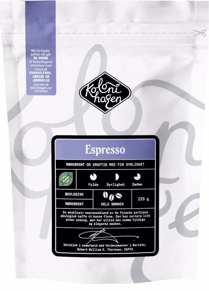 Kolonihagen Espresso Hele Bønner, 225 g