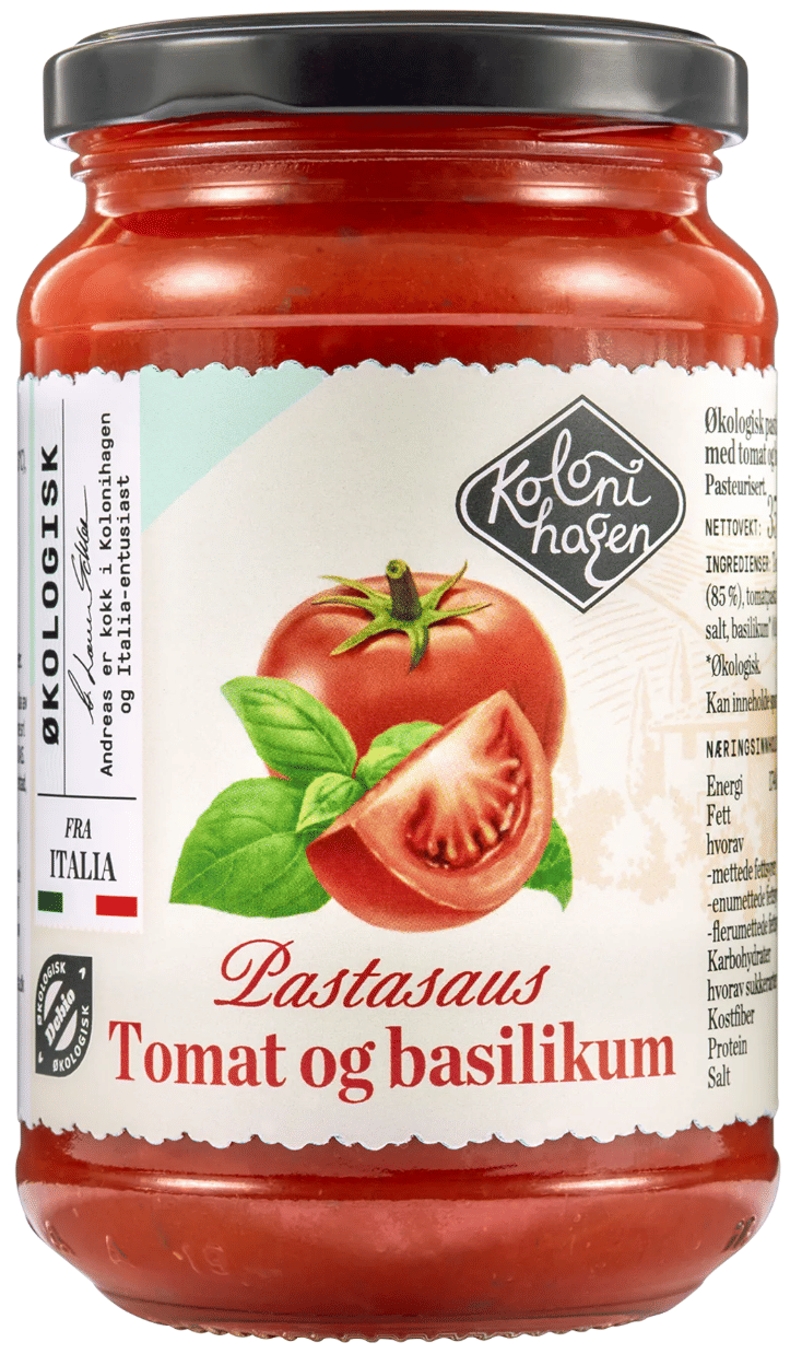 Pastasaus Tomat og Basilikum Økologisk 350g Kolonihagen