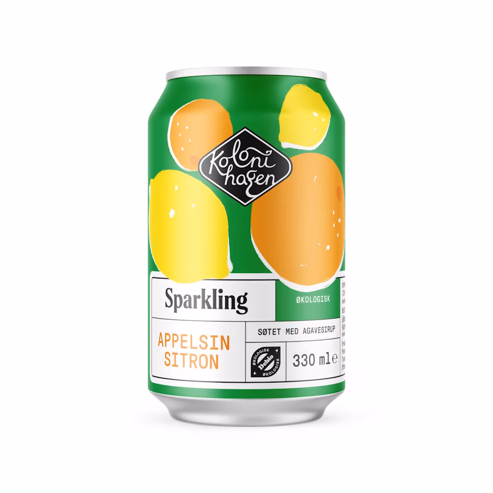 Sparkling Appelsin & Sitron Økologisk, 0,33 l