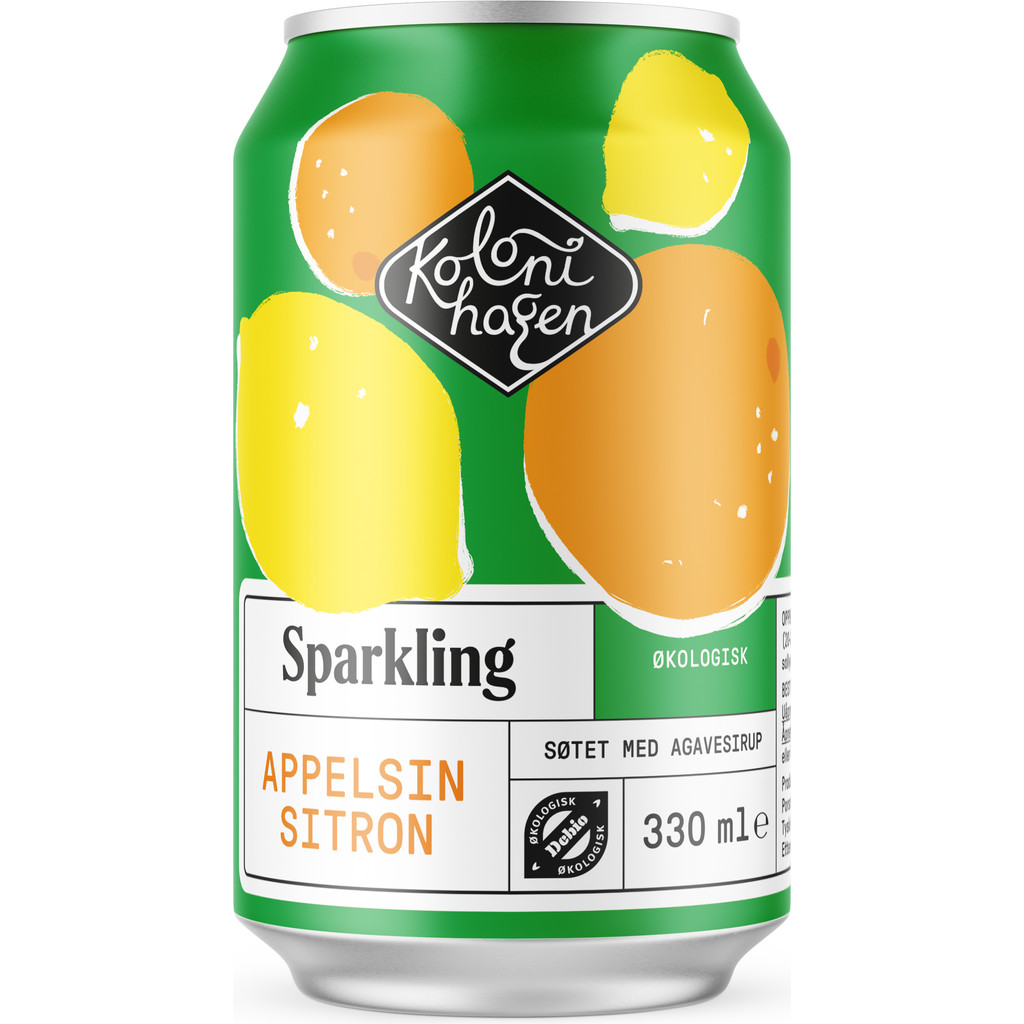 Sparkling appelsin & sitron Økologisk 330ml Kolonihagen