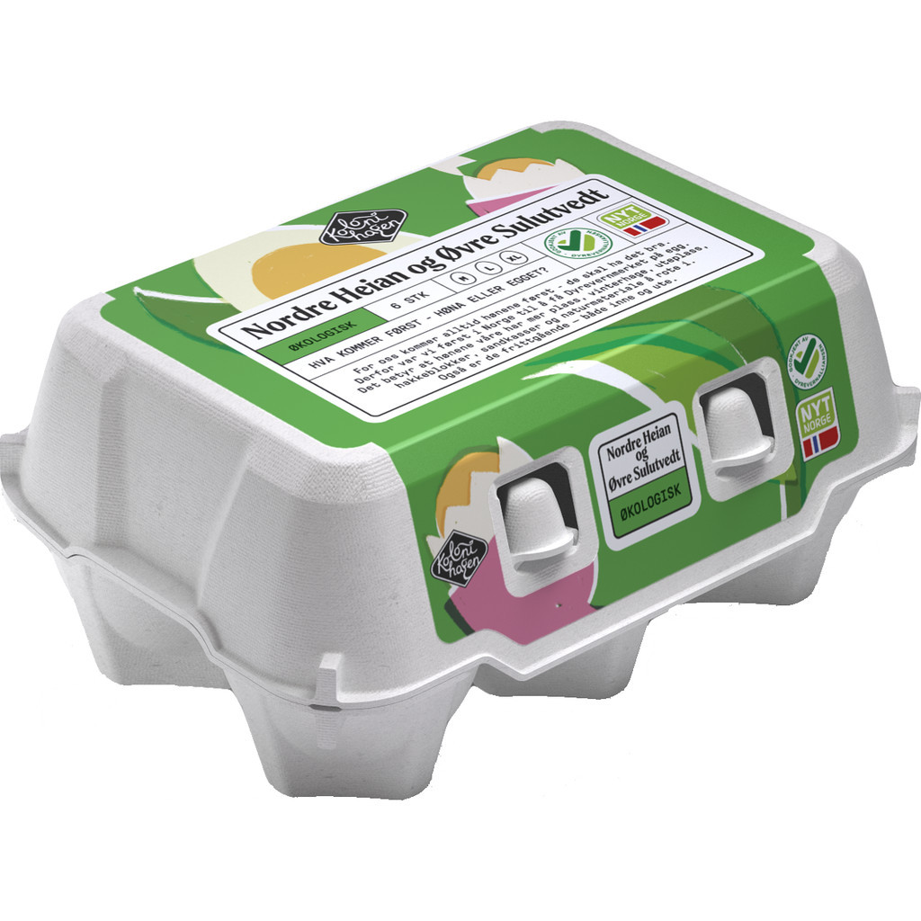 Egg, 6 pakning Økologisk 390g Kolonihagen