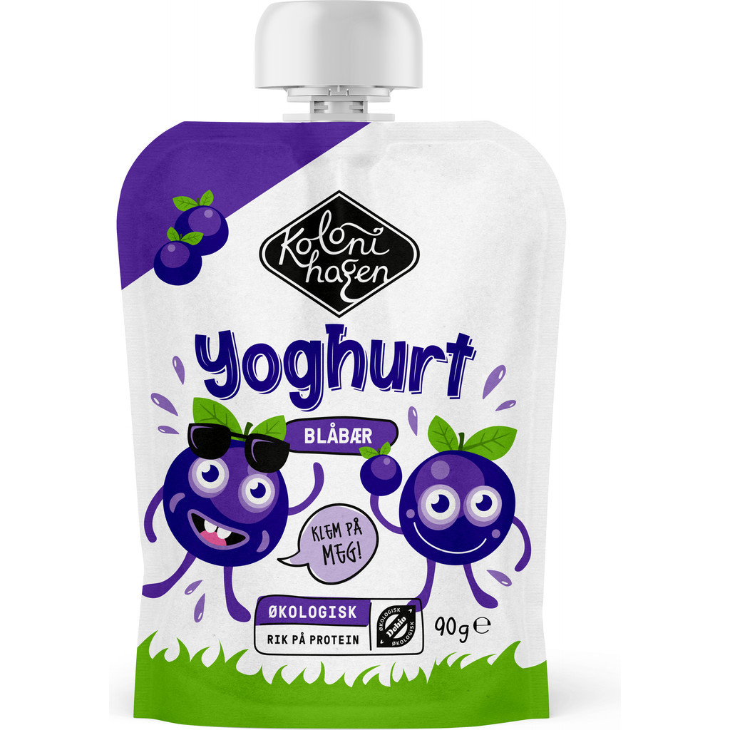 Klemmeyoghurt blåbær Økologisk 90g Kolonihagen