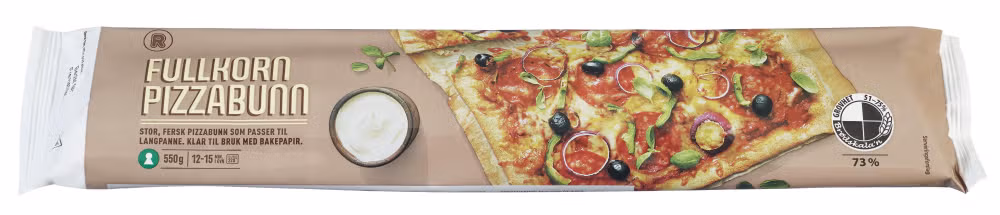 Fersk pizzabunn med fullkorn 550 g