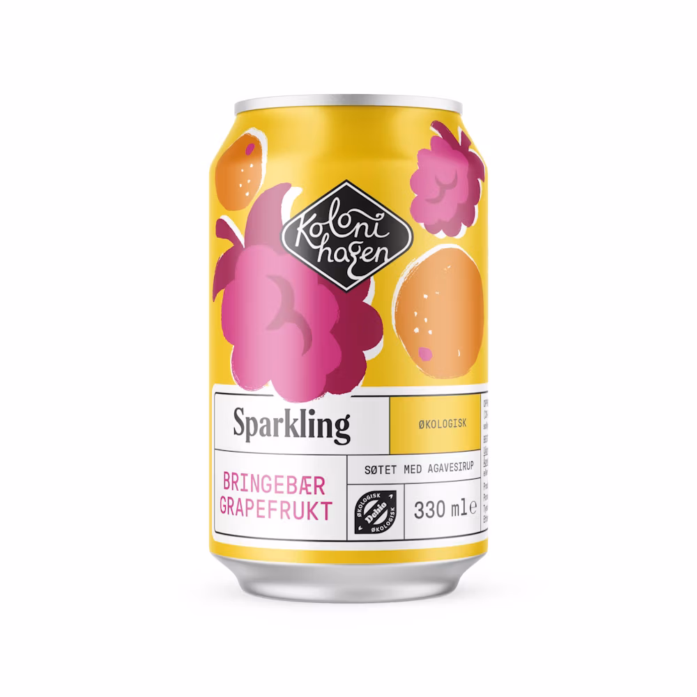 Sparkling bringebær og grapefruit 330 ml