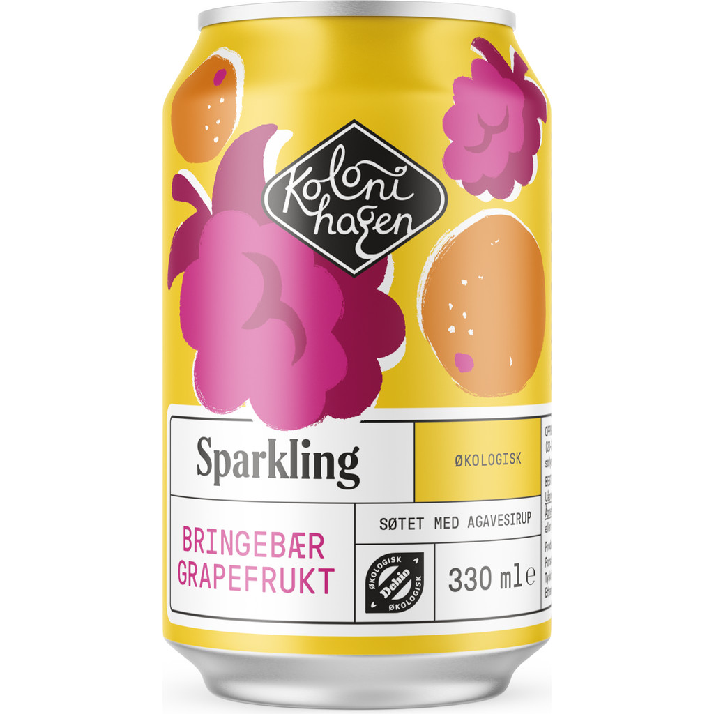 Sparkling bringebær & grapefrukt Økologisk 330ml Kolonihagen