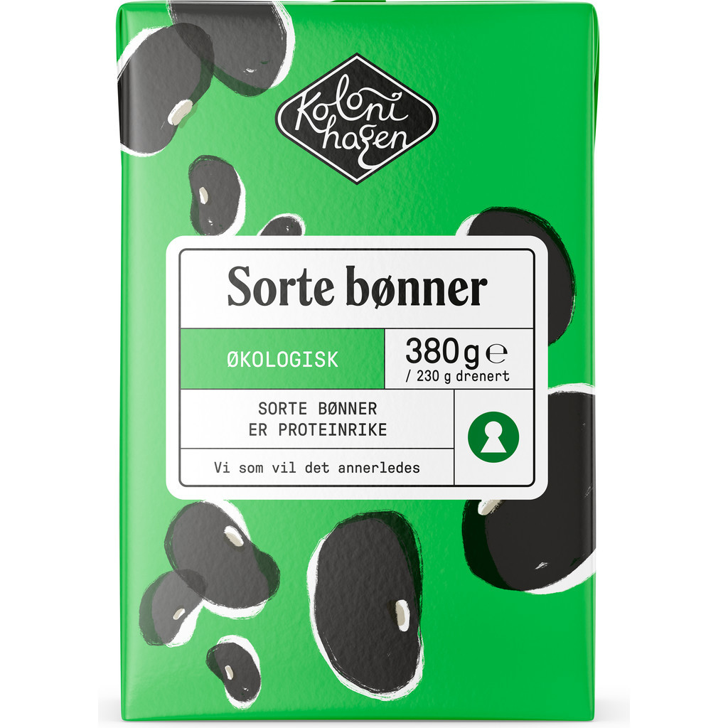Sorte bønner Økologisk 380g Kolonihagen