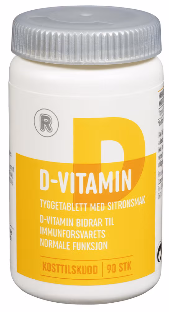 D-Vitamin 10 µg Tyggetablett med sitronsmak, 36 g, 90 stk