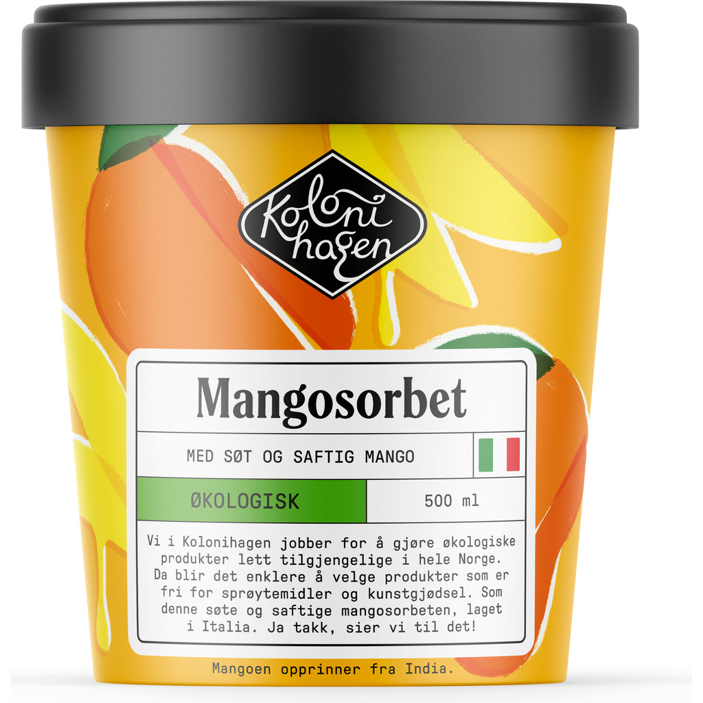 Mangosorbet Økologisk 500ml Kolonihagen