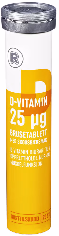 D-Vitamin 25µg Brusetabletter, 20 stk