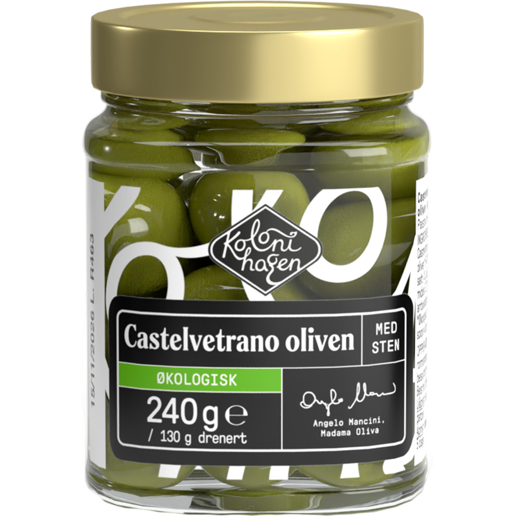 Castelvetrano Oliven Økologisk 240g Kolonihagen