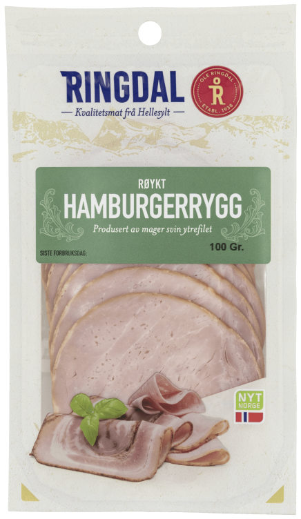 Hamburgerrygg skivet 100g Ringdal
