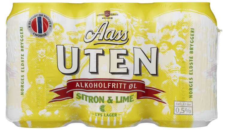 Aass uten Sitron&Lime 0,33lx6 boks