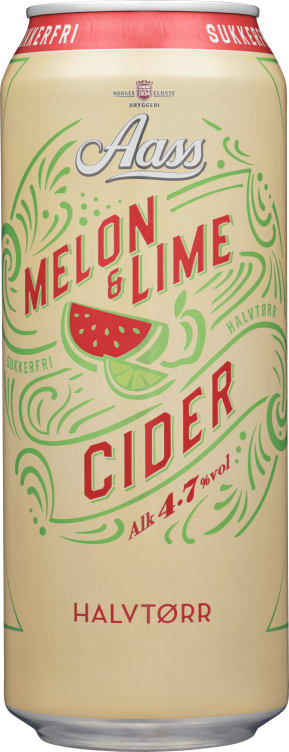Aass Cider Melon&Lime Sukkerfri 0,5l boks