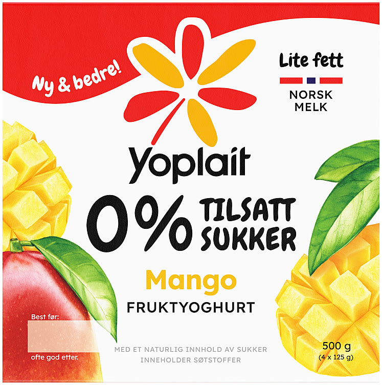Yoplait Double 0% Mango 4x125g