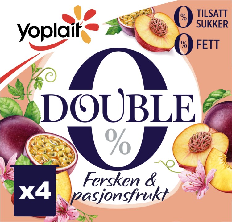 Yoplait Double Fersken&Pasjon 4x125g