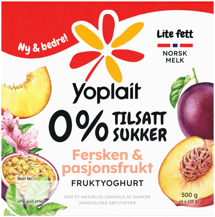 Yoplait Double Fersken&Pasjon 4x125g