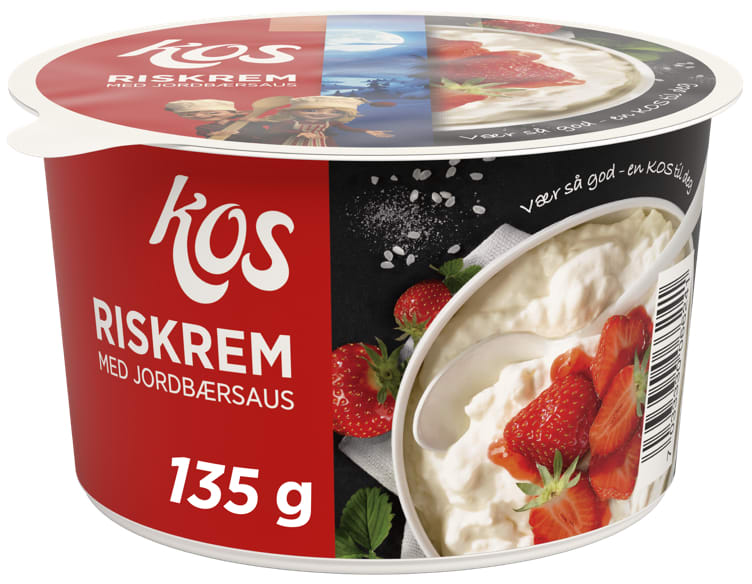 Riskrem m/Jordbærsaus 135g Kos