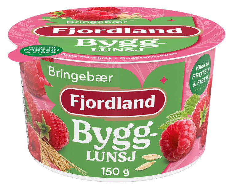 Bygglunsj Bringebær 150g Fjordland