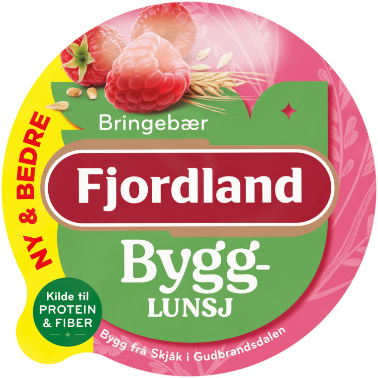 Bygglunsj Bringebær 150g Fjordland