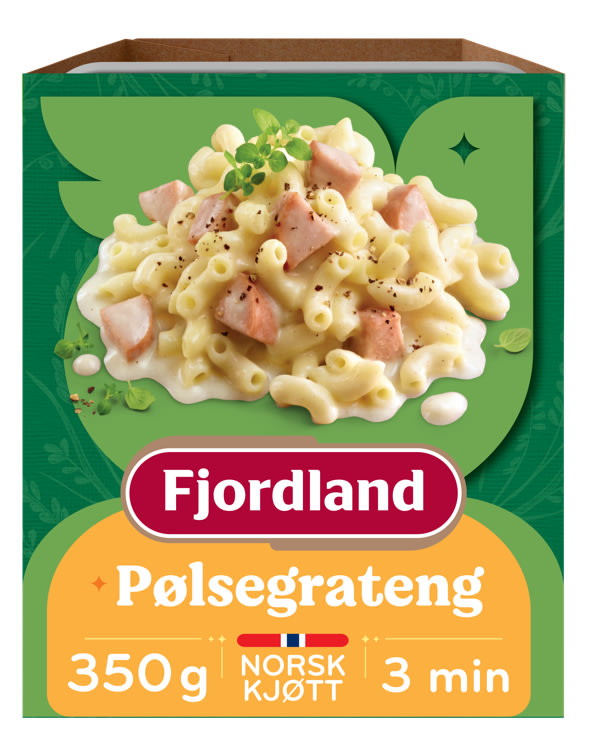 Pølsegrateng Makaroni&Ostesaus 350g Fjordland