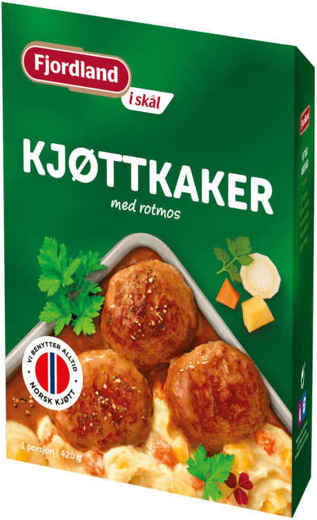 Kjøttkaker m/Rotmos Skål 420g Fjordland