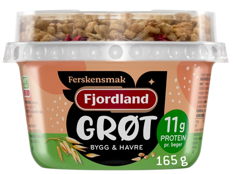 Grøt m/Fersken &Topping 165g Fjordland