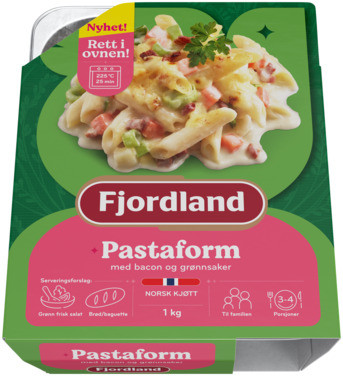 Fjordland Pastaform med Bacon og Grønnsaker 1000g.