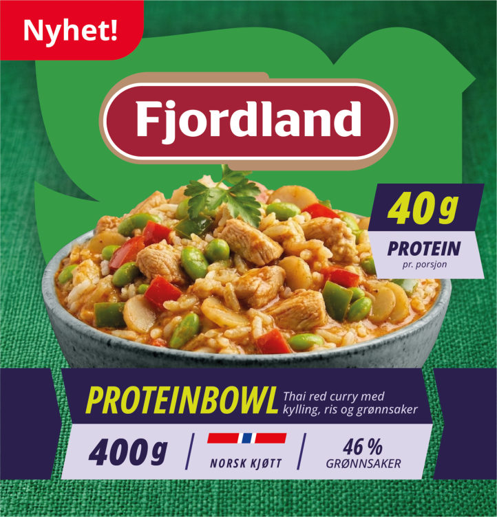 Thai Proteinbowl Red Curry Kylling 400g Fjordland