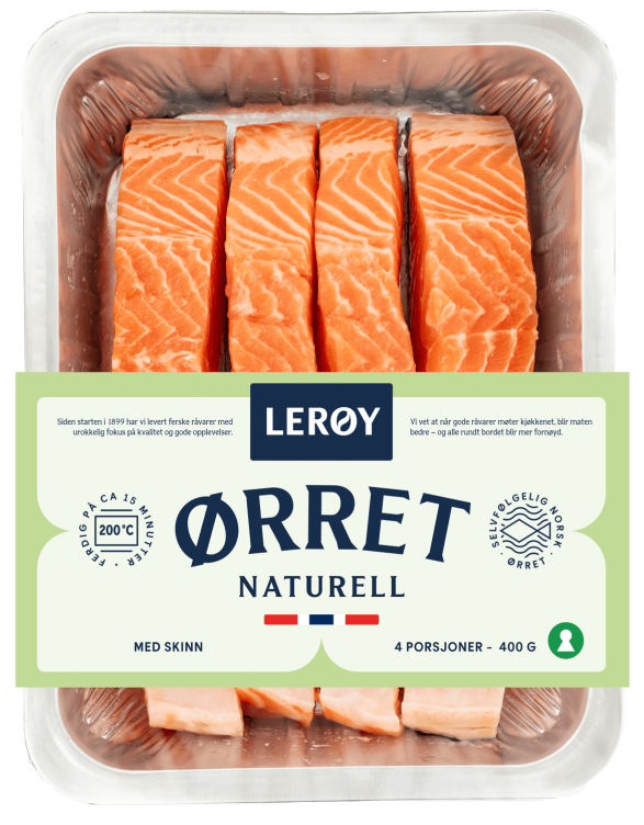 Ørret Porsjoner m/Skinn 4x100g Lerøy
