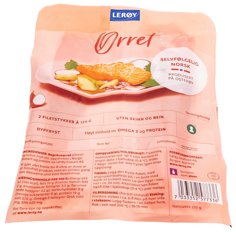 Lerøy Ørretfilet Naturell 2x125g