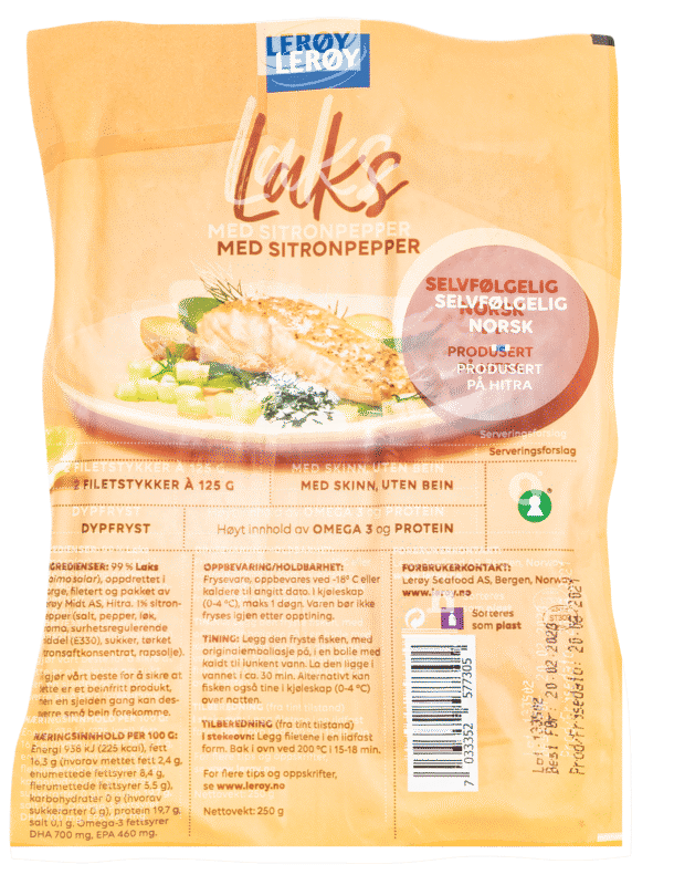 Lerøy Laksefilet med Sitronpepper 2x125g
