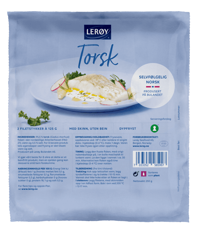 Lerøy Torskefilet 2x125g