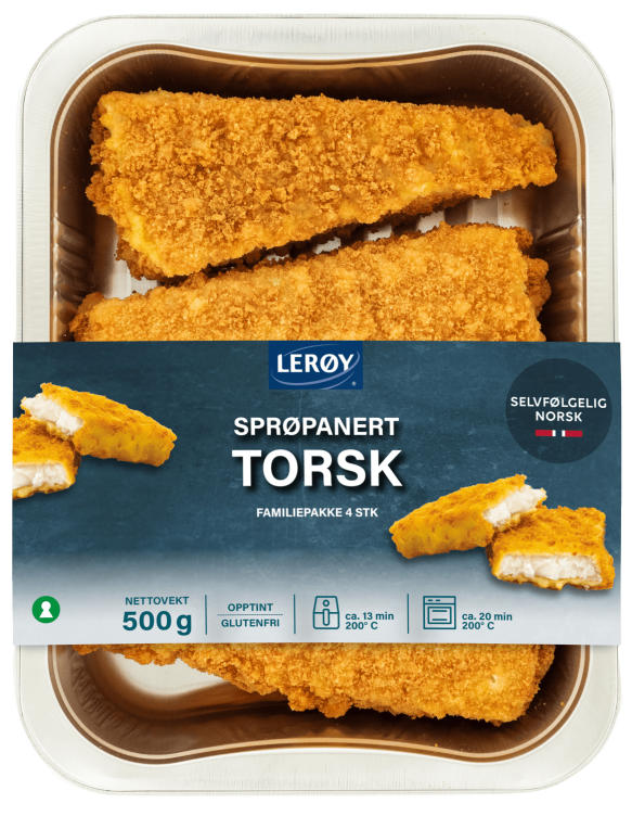 Torsk Sprøpanert 500g Lerøy