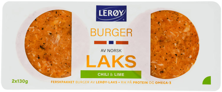 Lakseburger m/Chili&Lime 260g Lerøy