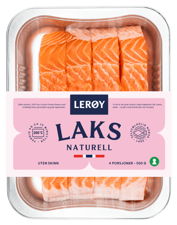 Laks Porsjon u/Skinn 4x125g Lerøy