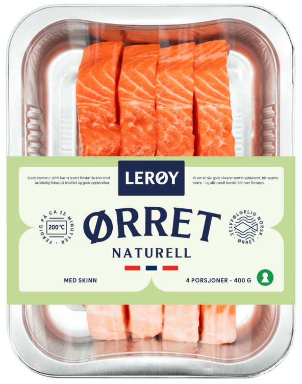 Ørret Porsjon m/Skinn 4x100g Lerøy