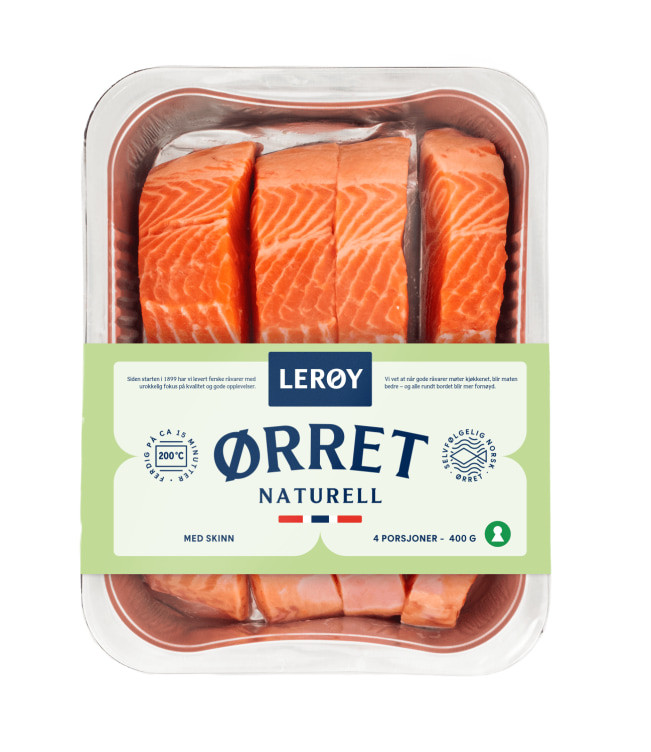 Ørret Porsjon m/Skinn 4x100g Lerøy