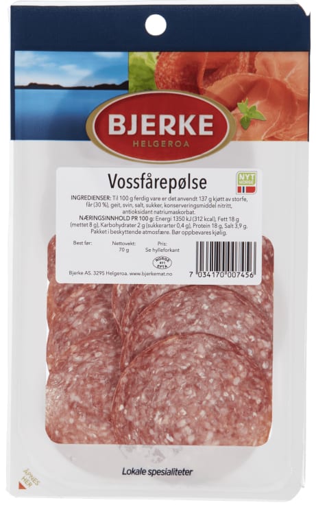Vossfårepølse 70g Bjerke