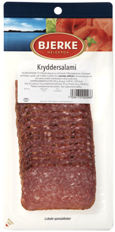 Kryddersalami skivet 90g Bjerke
