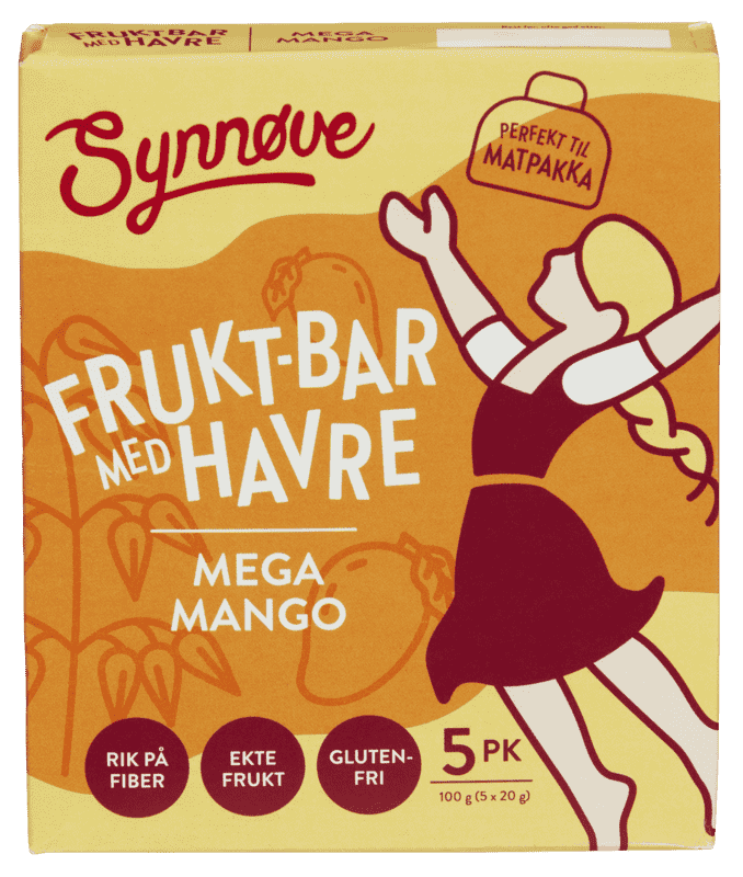 Synnøve Frukt-bar med Havre Mega Mango 100g