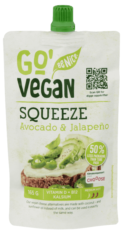 Go'Vegan Squeeze Avocado & Jalapeno 165g