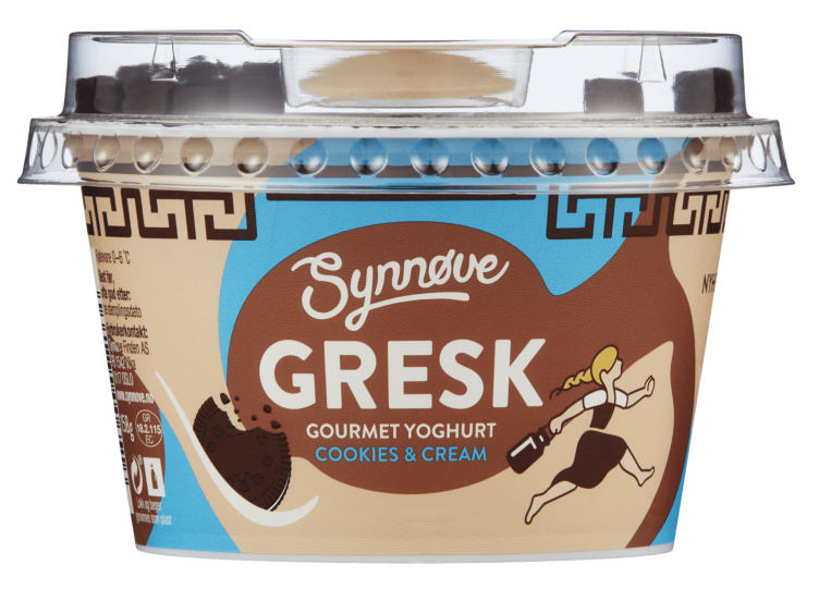 Yoghurt Gresk Gourmet Cookie&Cream 158g Synnøve