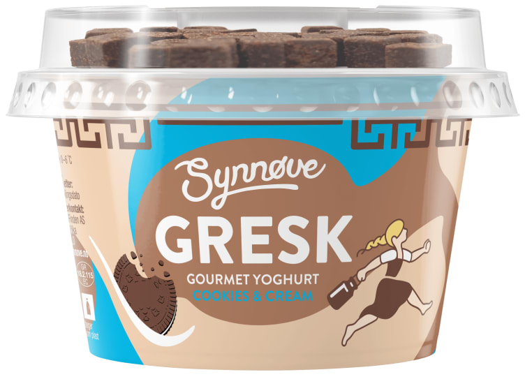 Yoghurt Gresk Gourmet Cookie&Cream 158g Synnøve