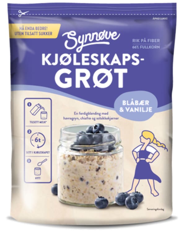 Kjøleskapsgrøt Blåbær&Vanilje 300g Synnøve